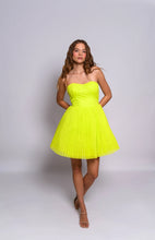 Hutch Strapless Pleated Mini Dress (Bright Green)