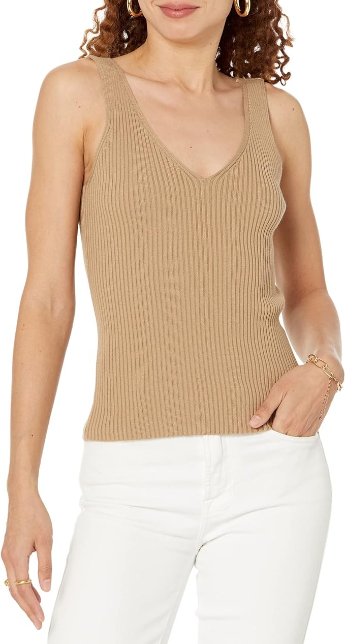 Michael Stars Women's Paige V-Neck Ribbed Tank