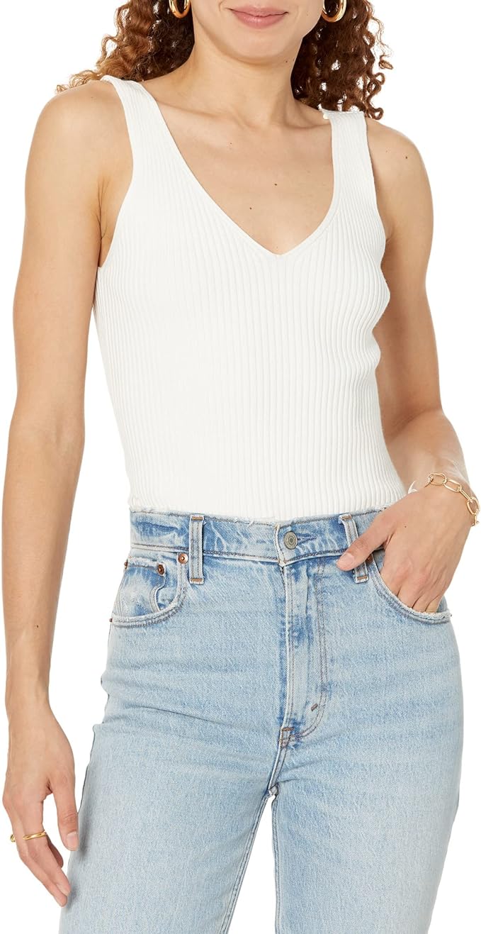 Michael Stars Women's Paige V-Neck Ribbed Tank