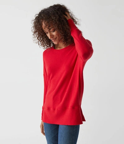 Michael Stars Women's Rebecca Rib Shoulder Top (Cardinal)