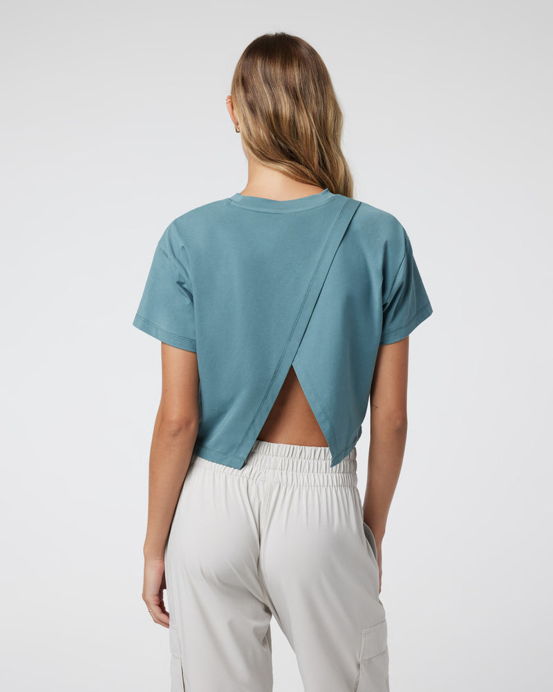 Vuori Women's Short Sleeve Feather Cross Back