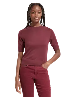 Scotch & Soda Women's Ribbed Cuffed Short Sleeve