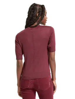 Scotch & Soda Women's Ribbed Cuffed Short Sleeve