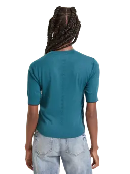 Scotch & Soda Women's Ribbed Cuffed Short Sleeve