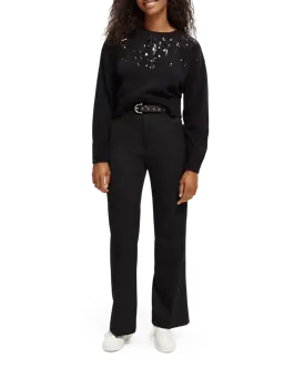 Scotch & Soda Women's Relaxed FIt Wool Blend Pullover With Sequin Detailing