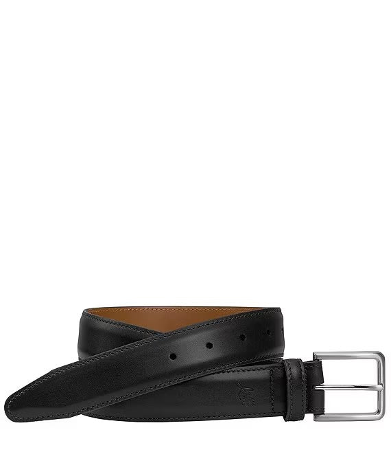 Johnston & Murphy Collection Leather Belt (Black) 75-7890