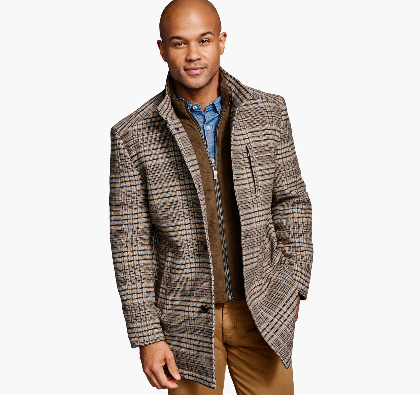 Johnston & Murphy Plaid Coat Bib 49-3181