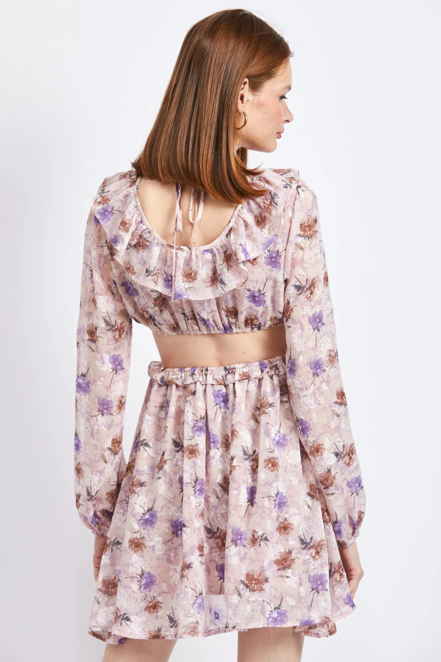 En Saison Printed Cut Out Dress
