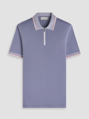 Bugatchi Men's Short Sleeve Quarter Zip Polo