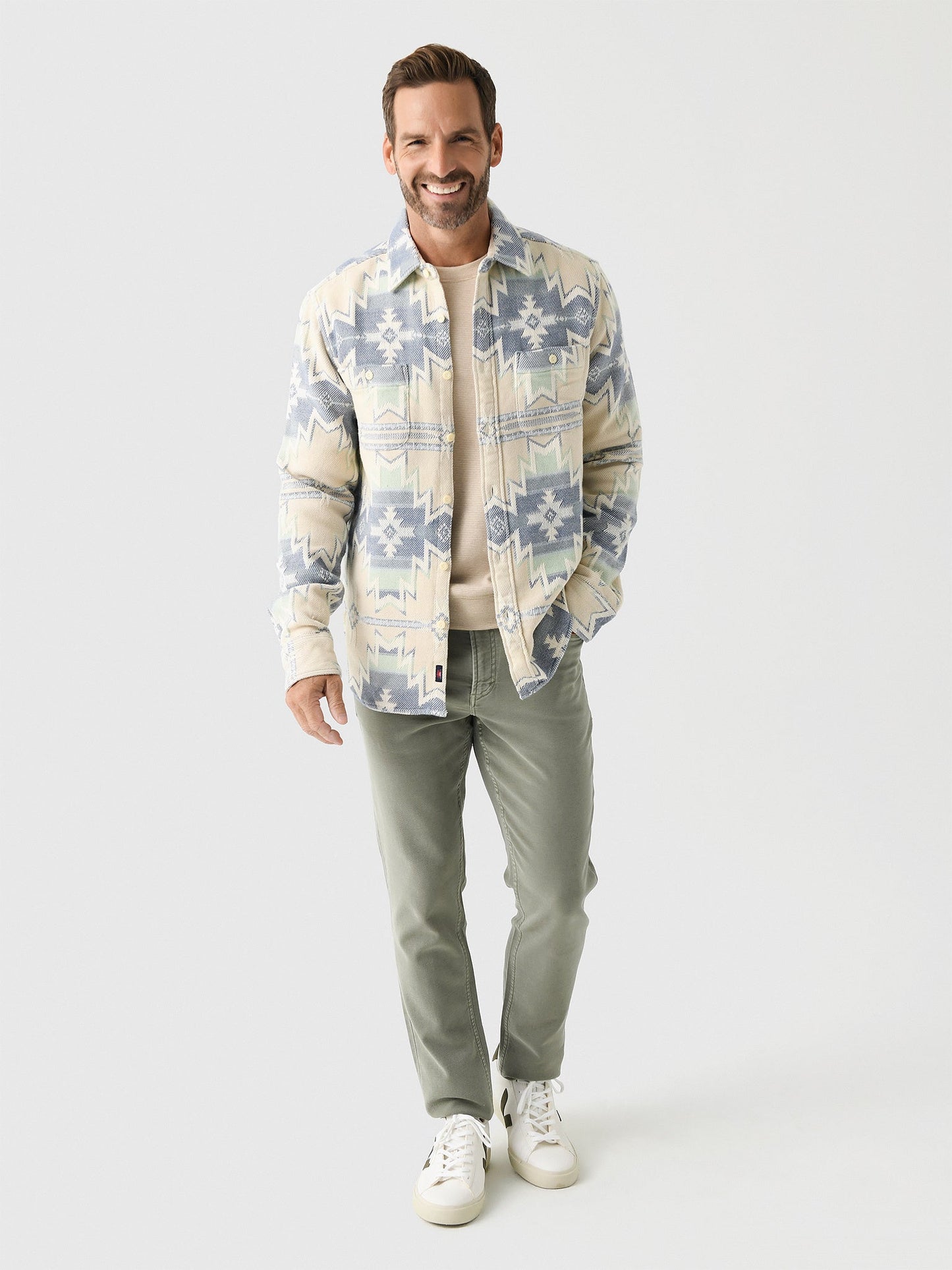 Faherty Men's Dgf Surf Flannel (Spring Star)
