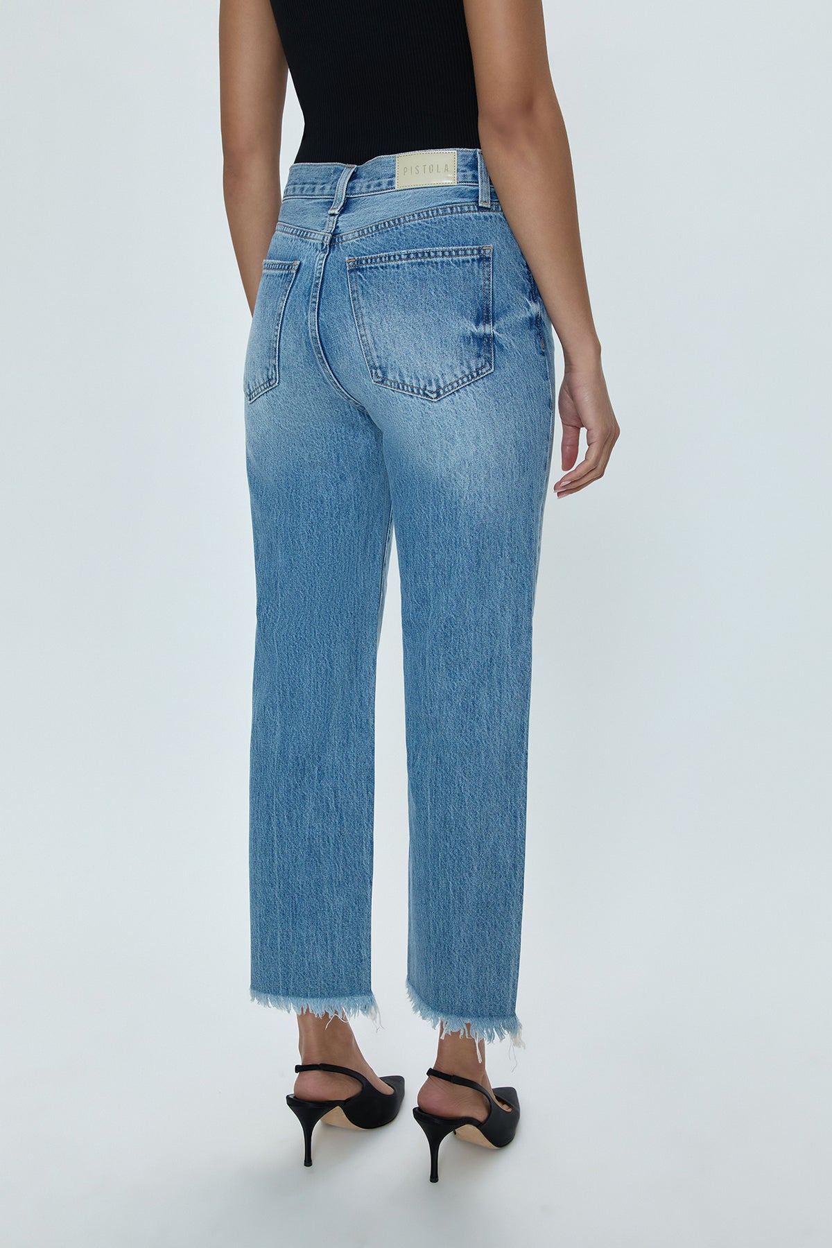 Pistola Cassie Cuffed Super High Rise Straight Crop Jeans