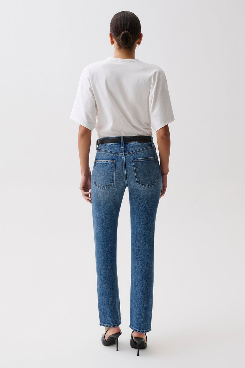 Pistola Women's Aleks Mid Rise Straight Long Jeans