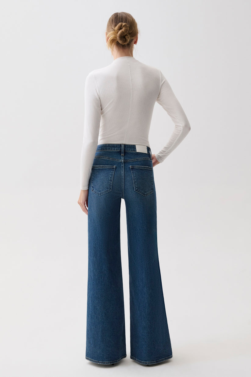 Pistola Vivian Mid Rise Wide Leg - Blue Depths