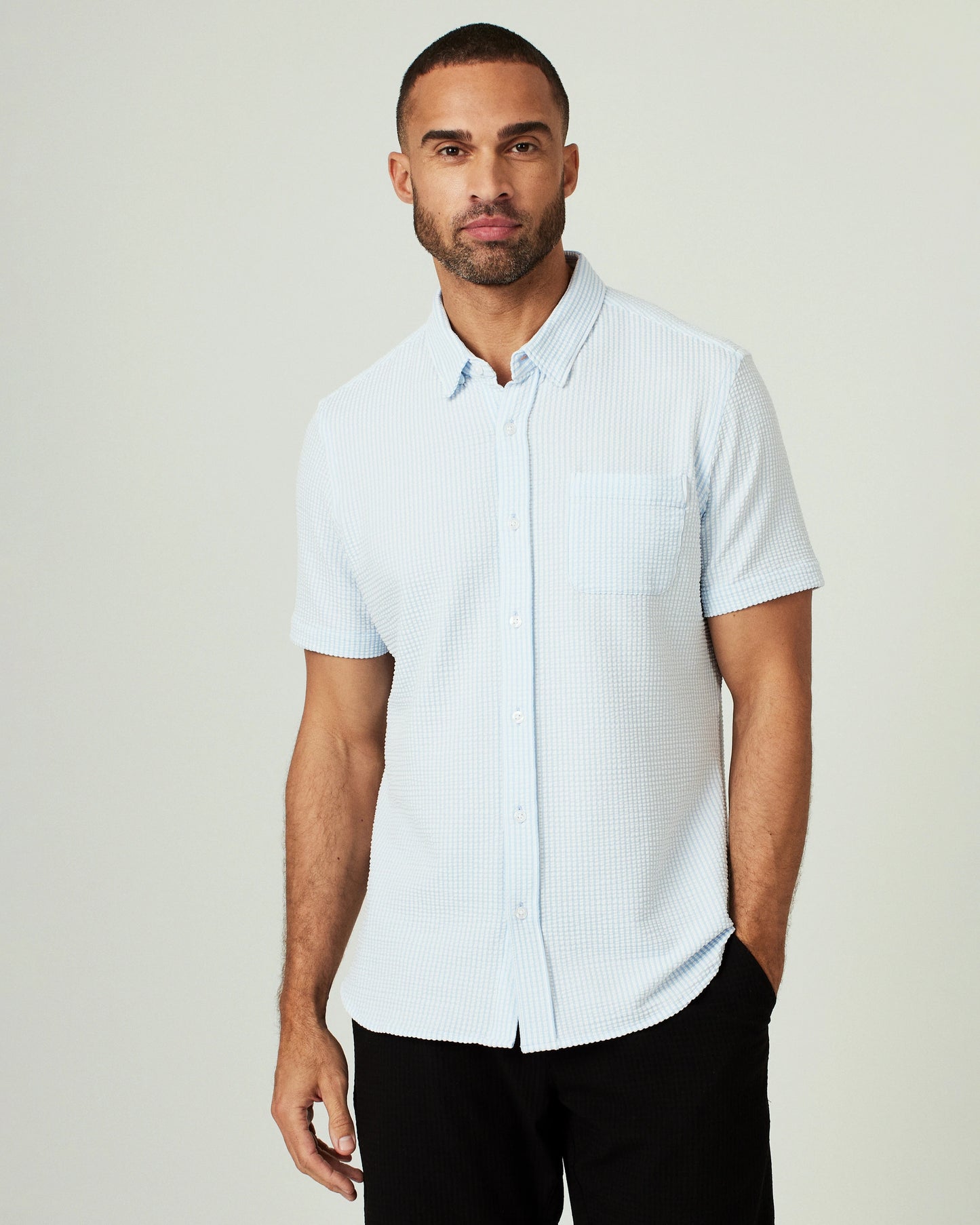 Blue 7 Diamonds Men's Keaton Short Sleeve Button Down