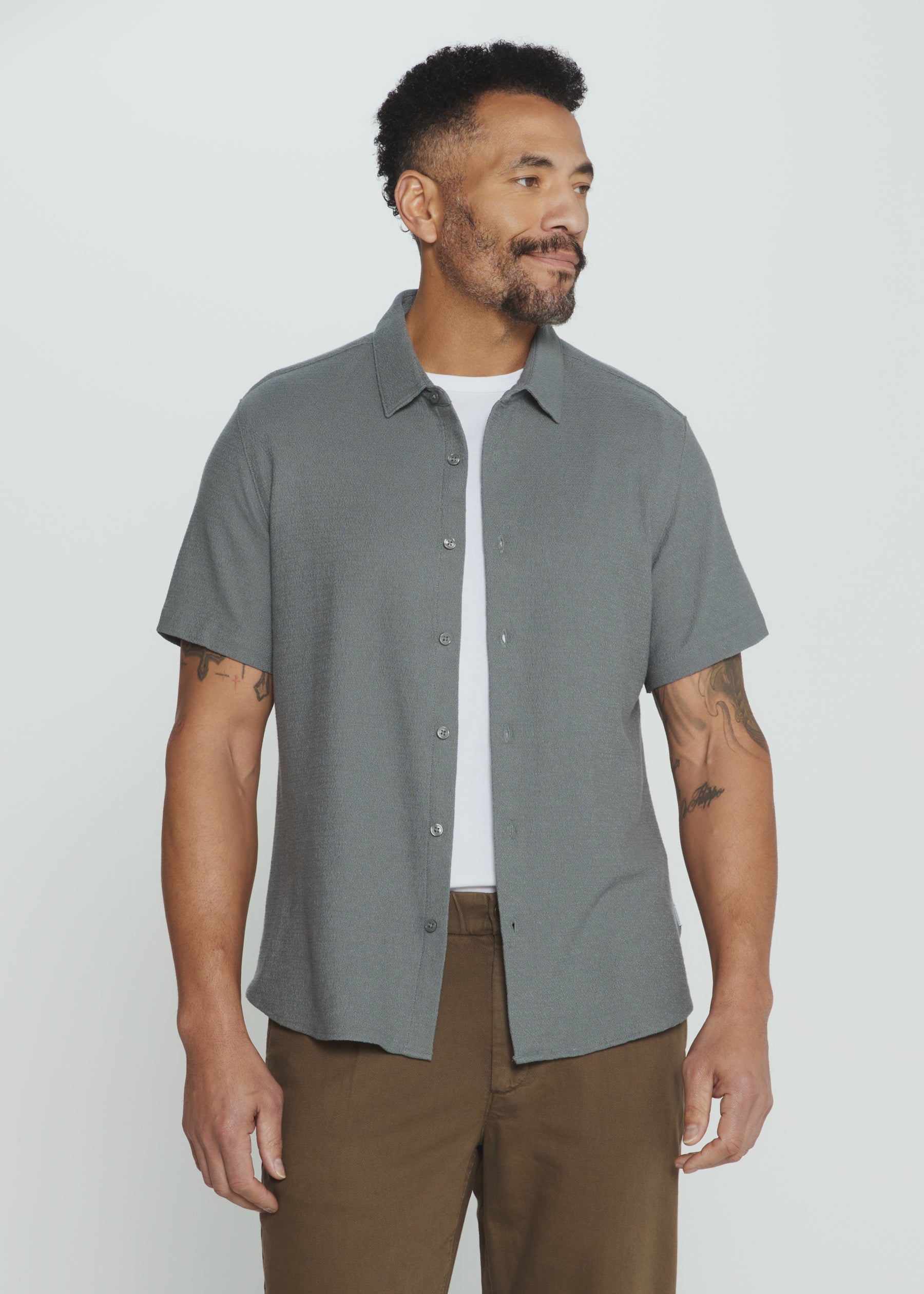 7 Diamonds Men's The Rowan Short Sleeve Shirt Basil / X-Large