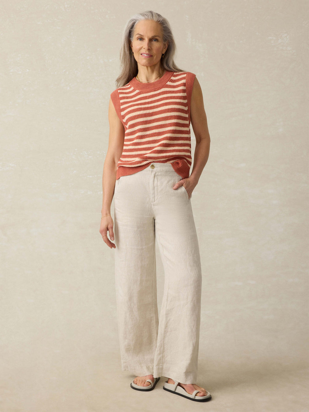 Faherty Women's Miramar Linen Sweater Tank