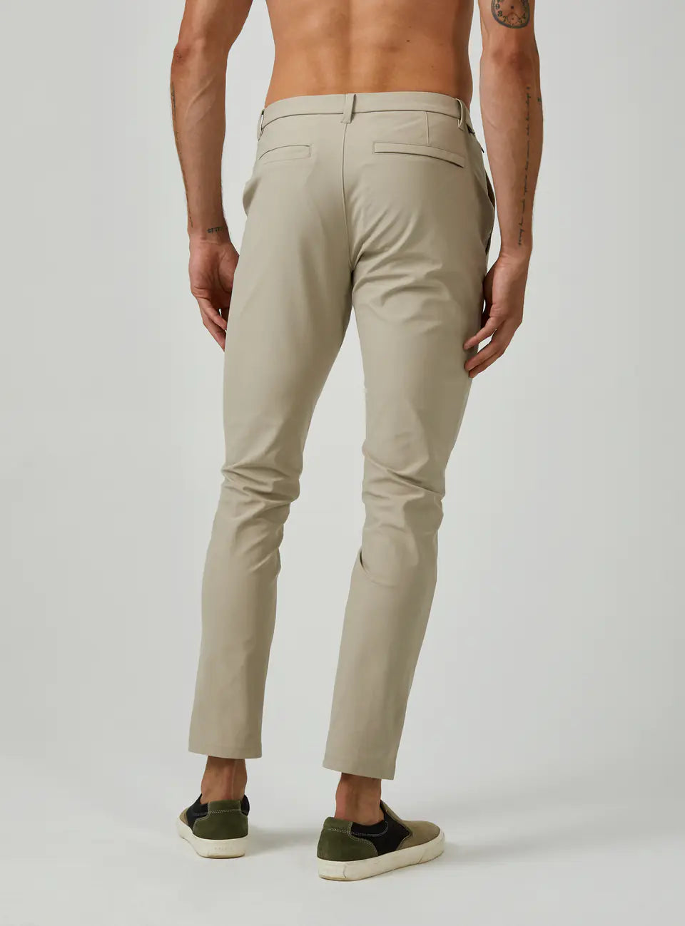 Back of Khaki 7 Diamonds Men's Infinity Chino (Core)