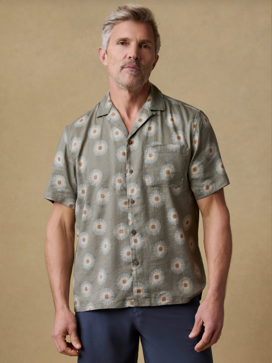 Faherty Men's Short Sleeve Breeze Camp Shirt