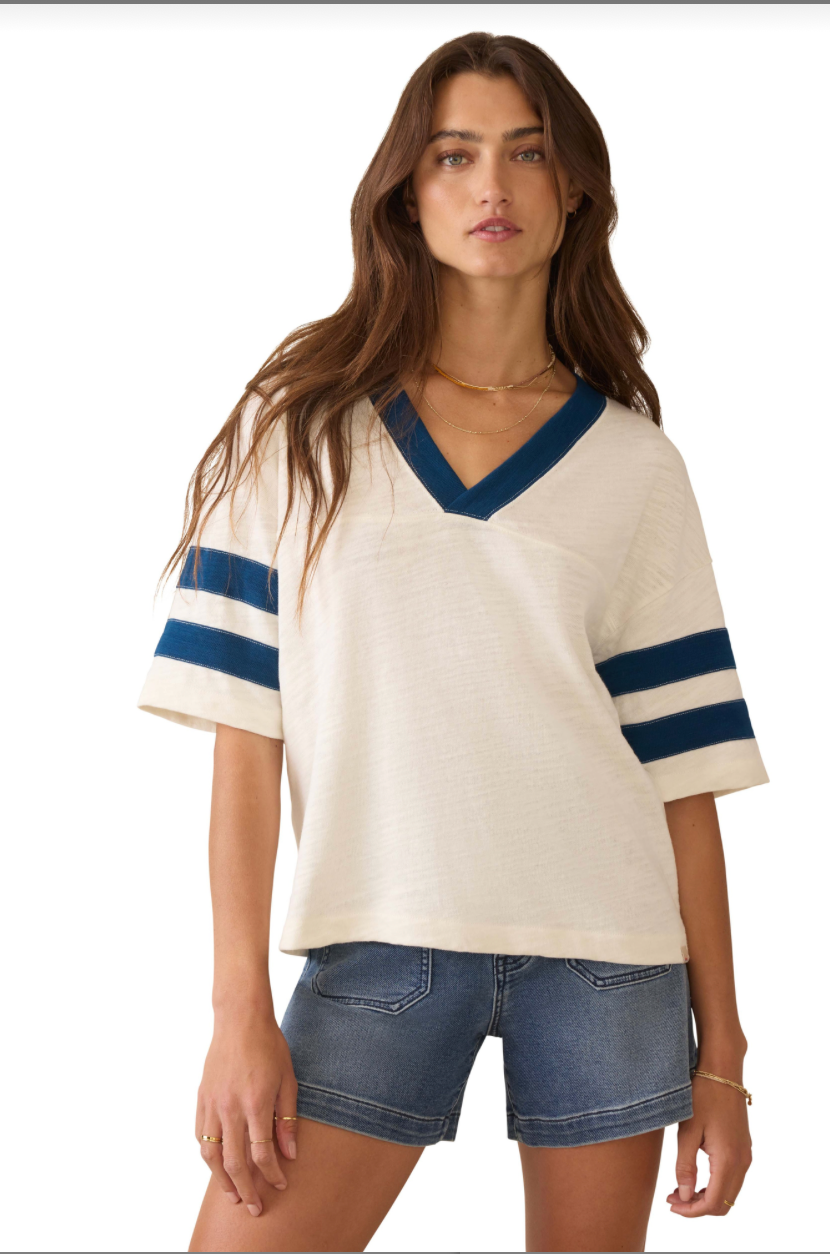Faherty Women's Sunwashed Slub Varsity Tee