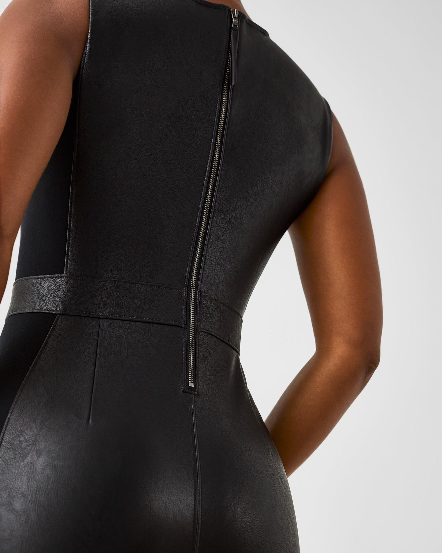 SPANX Leather-Like Combo Fitted Dress