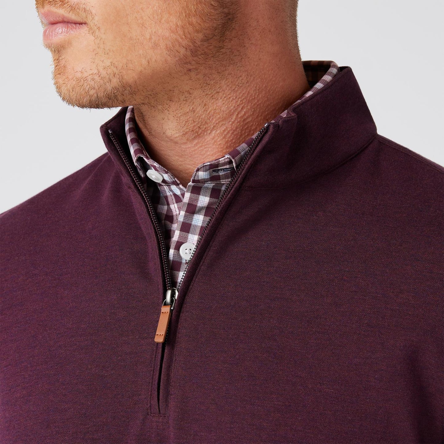 Mizzen + Main KPI Quarter Zip (Wine Heather)