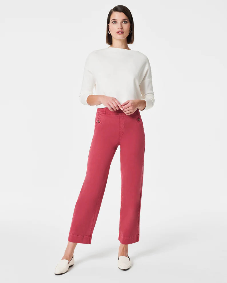 SPANX Stretch Twill Cropped Wide Leg Pant