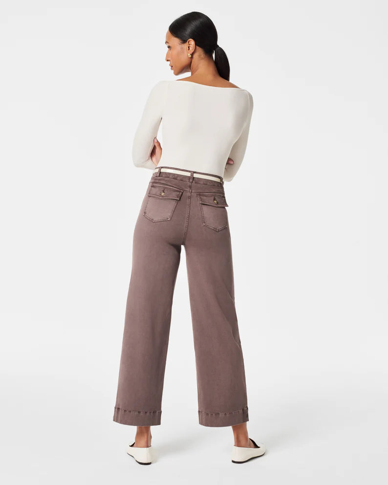 SPANX Stretch Twill Cropped Wide Leg Pant