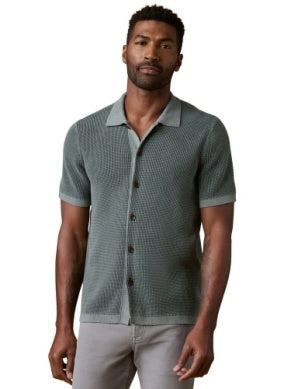 Faherty Men's Short Sleeve Sunwashed Sweater Shirt