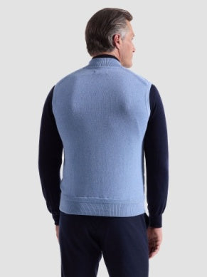 Bugatchi Navy Melange Quilted Sweater Vest