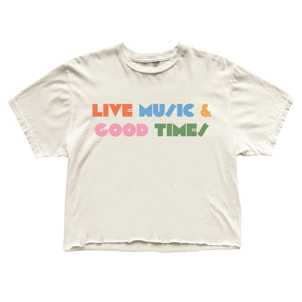 Retro Brand Women's Live Music & Good Times Cropped Tee