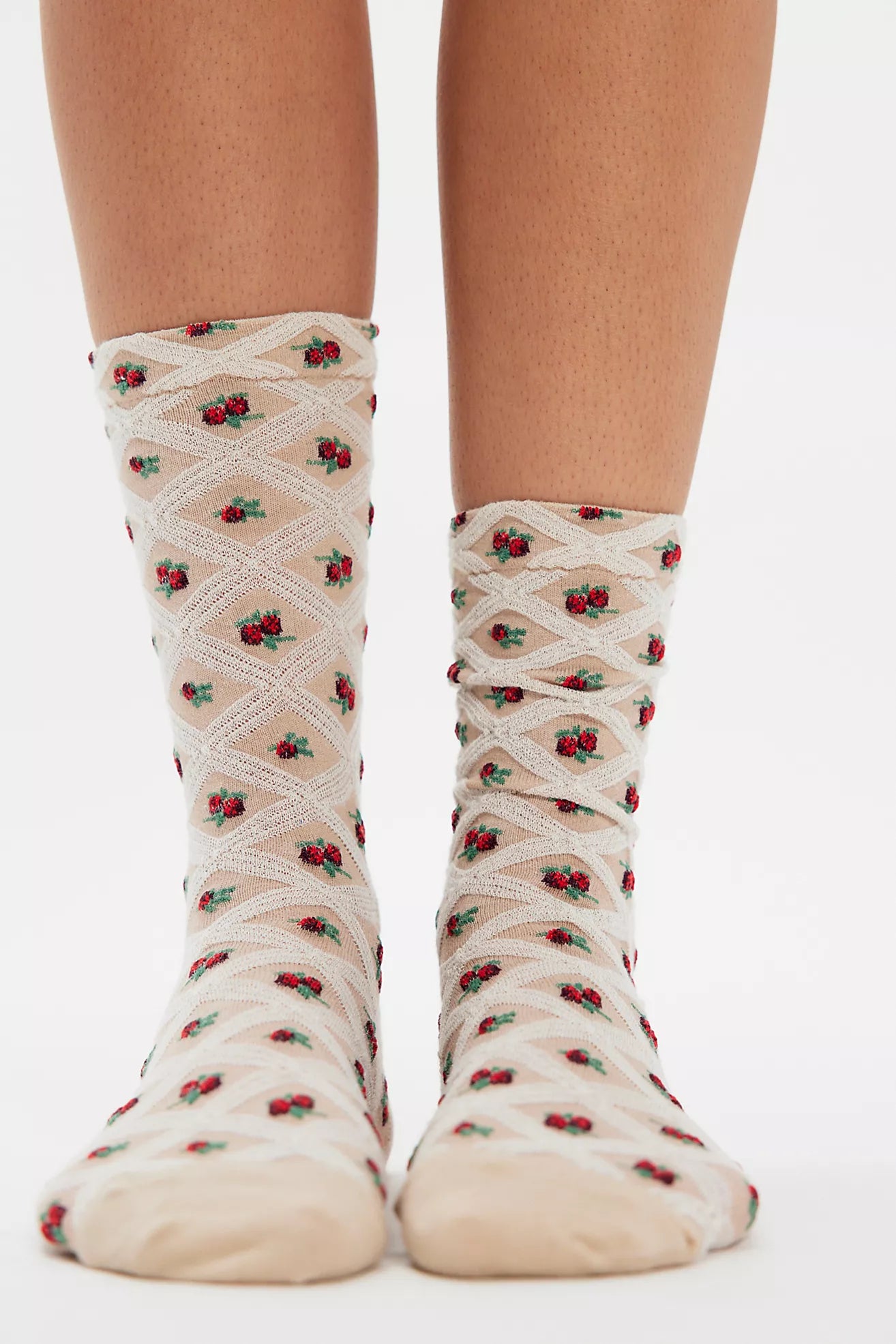Free People Floral Jacquard Trouser Socks