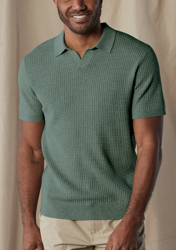 The Normal Brand Men's Waffle Stitch Polo