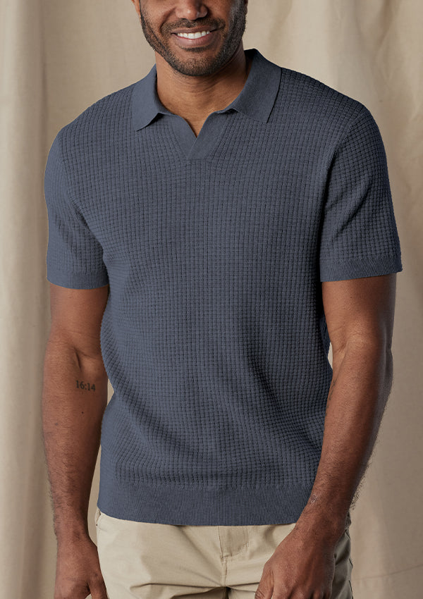 The Normal Brand Men's Waffle Stitch Polo