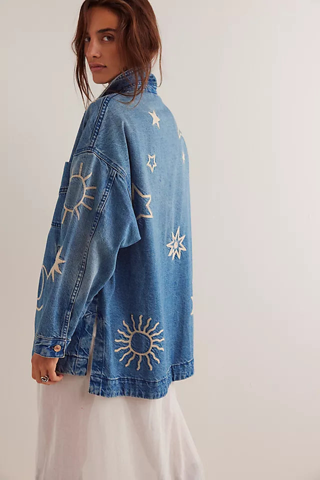 Free People Madison City Embroidered Jacket