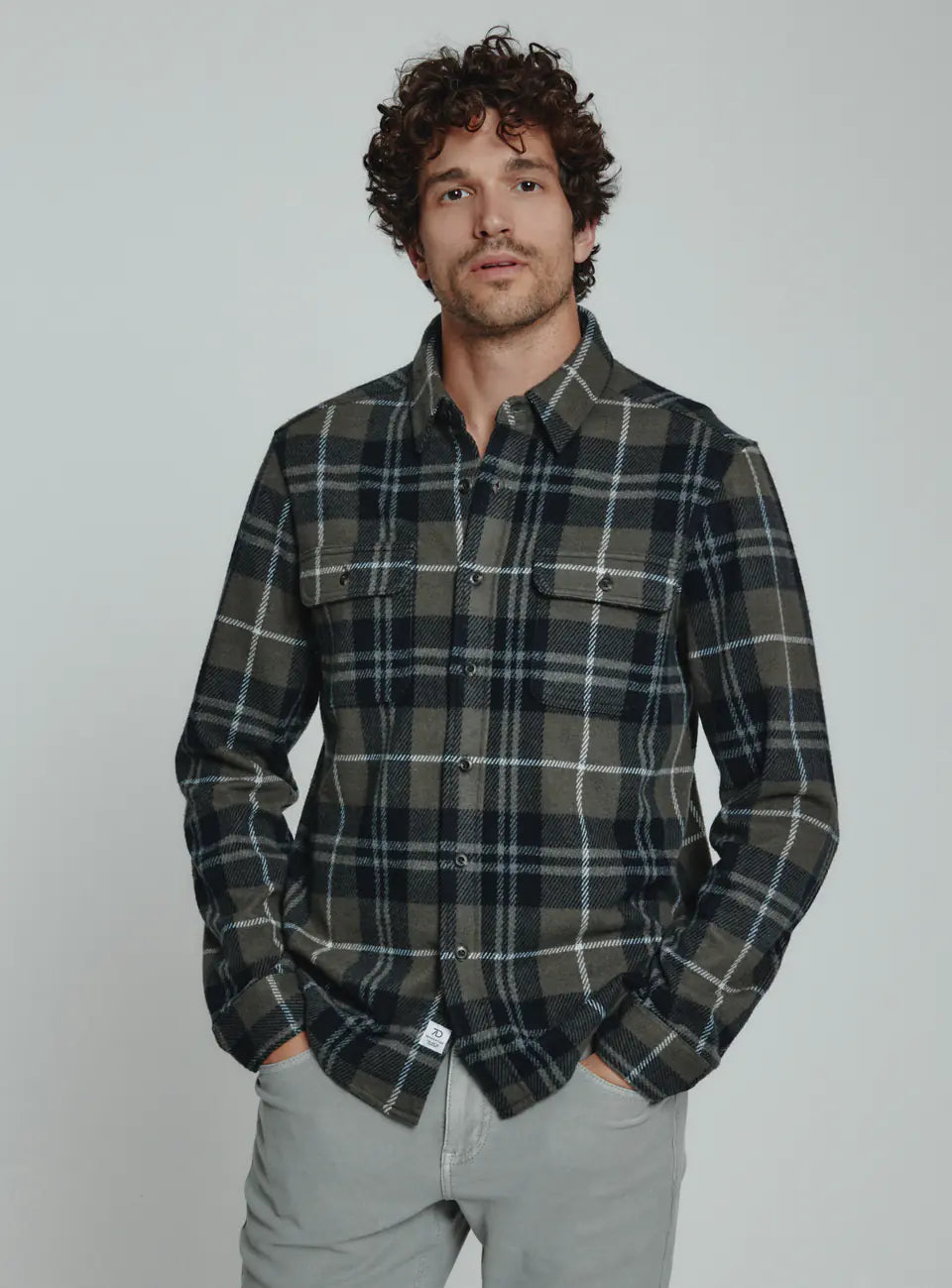 Olive 7 Diamonds Men's Generation 4-Way Stretch Long Sleeve Shirt