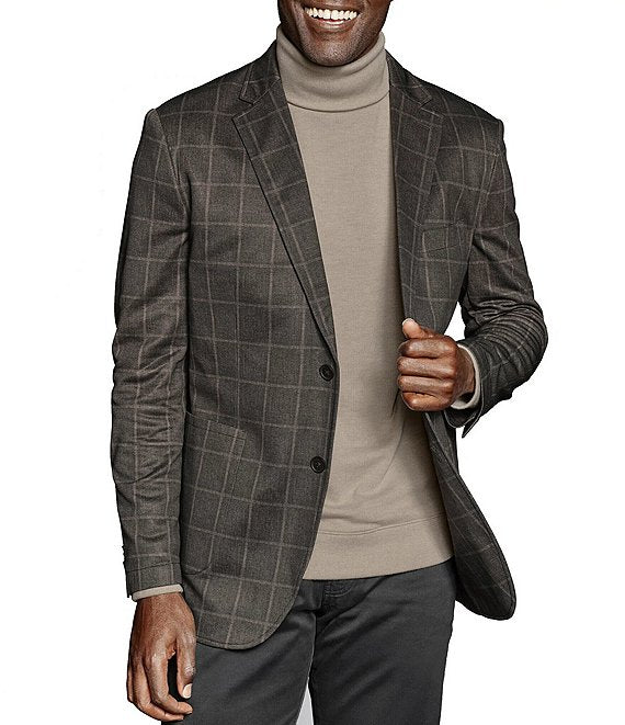 Johnston & Murphy XC Flex Unlined Blazer (Brown Plaid)