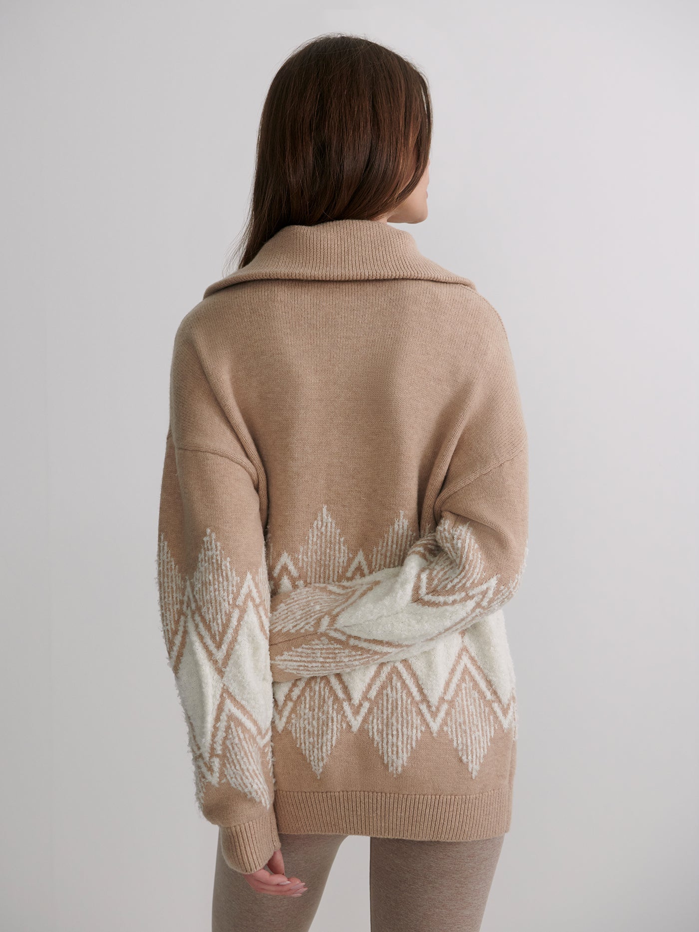 Varley Betty Jacquard Half Zip Knit