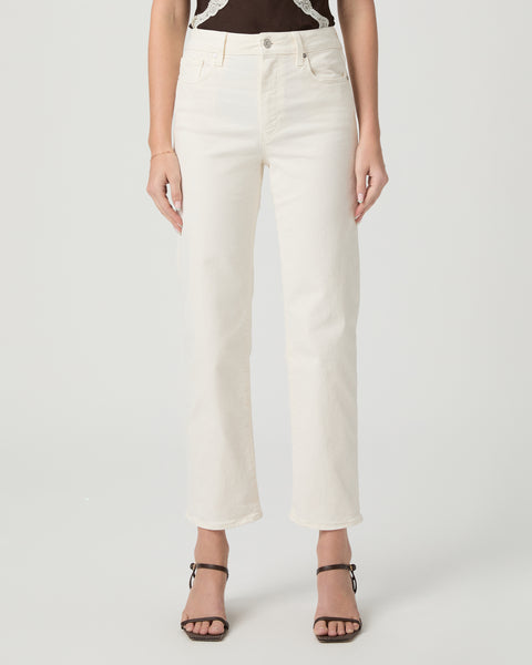 Paige Women's Stevie Ankle Straight Jean - Cream Cloud