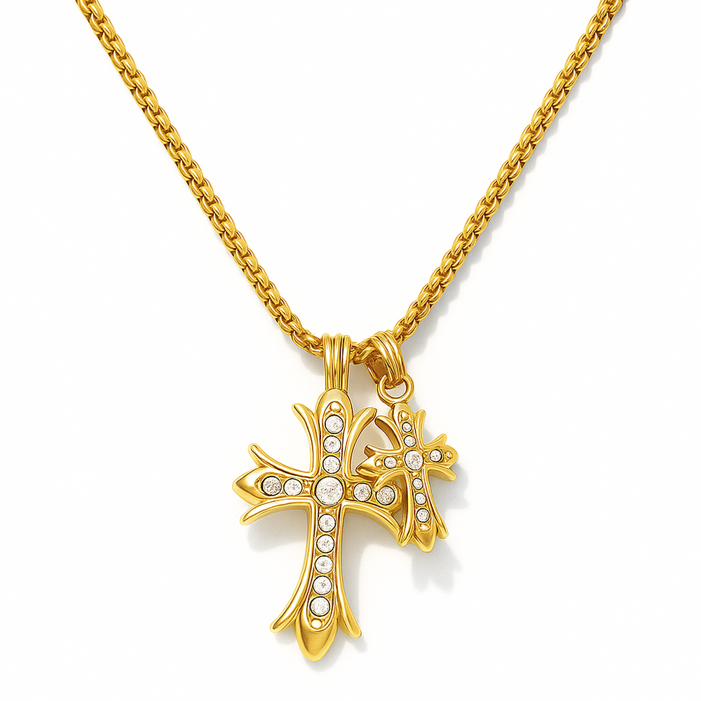 Ellie Vail Lazara Double Cross Pendant Necklace