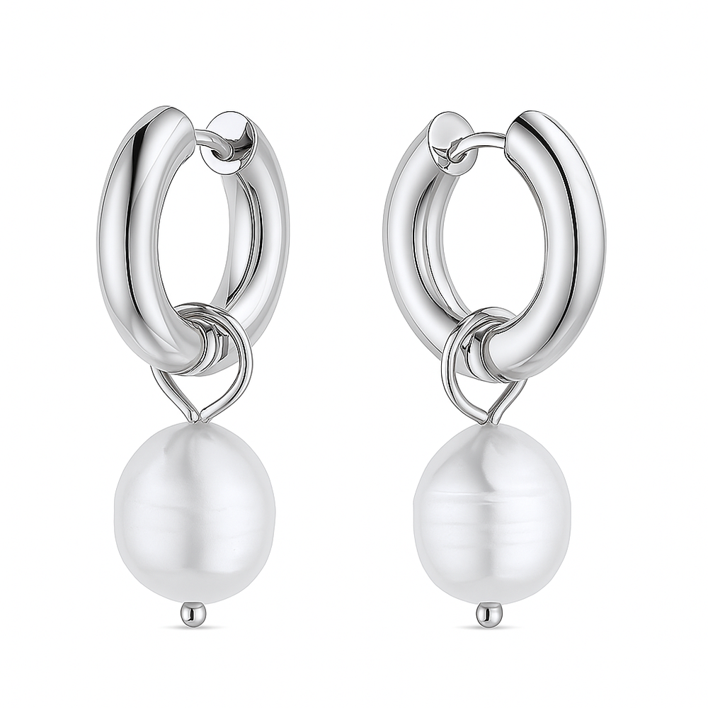 Ellie Vail Melrose Mini Hoop Pearl Earring