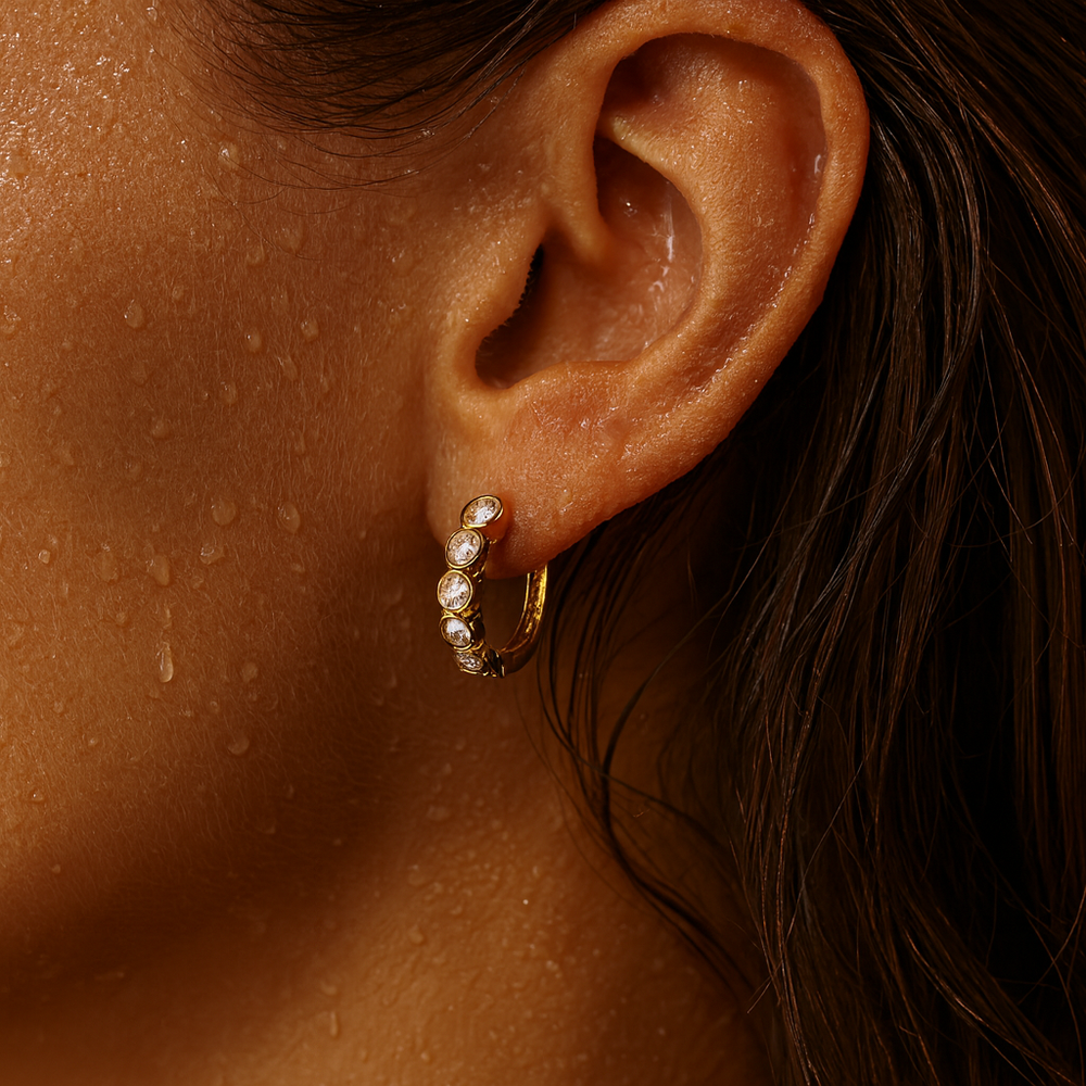 Ellie Vail Varra Bezel Mini Hoop Earring