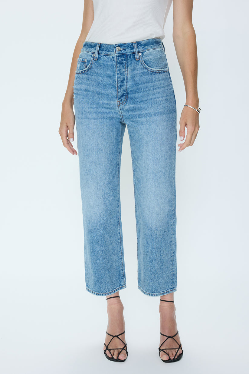 Pistola Cassie Crop Super High Rise Straight Jean - Care Free