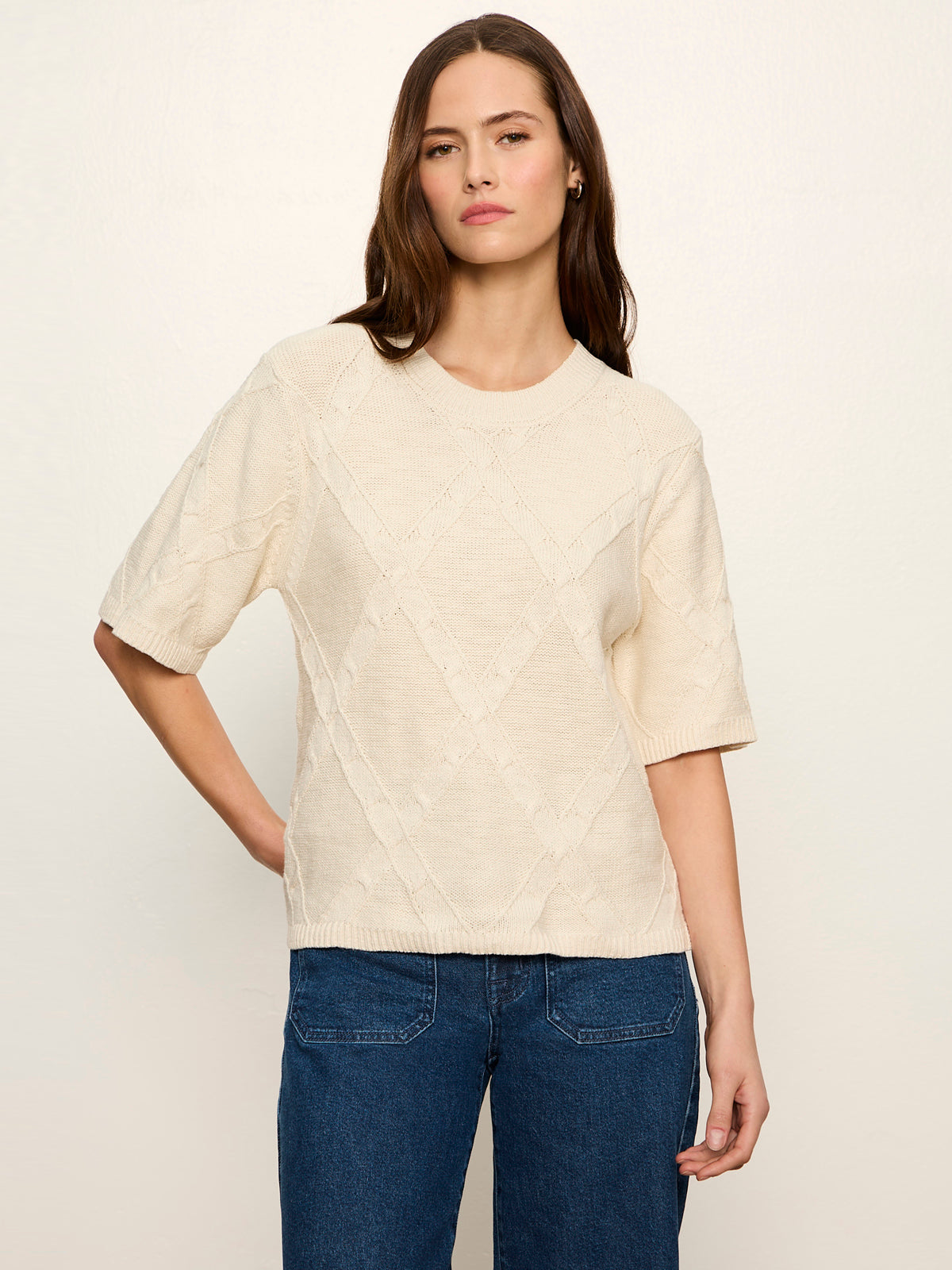 Sanctuary Diamond Stitch Sweater Tee