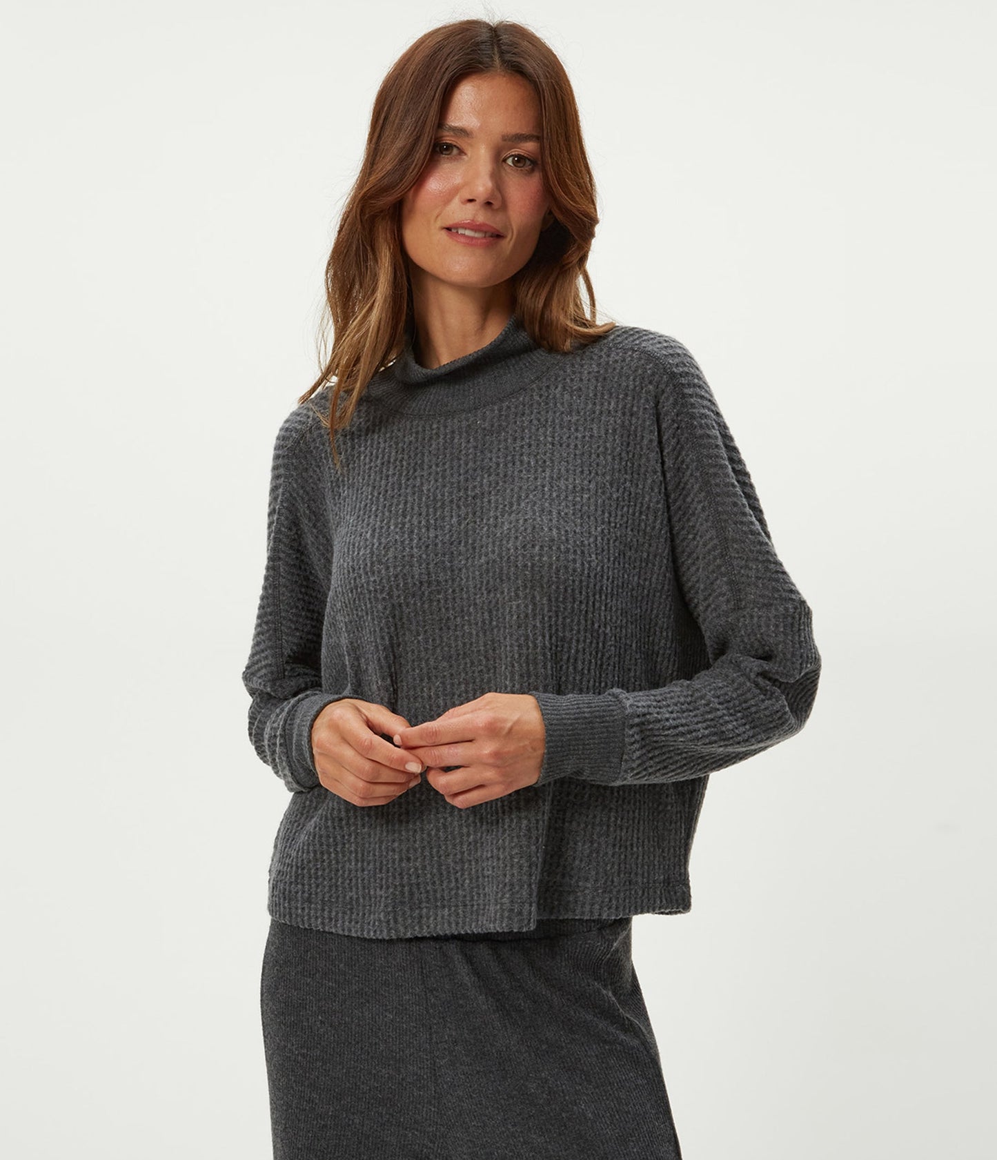Michael Stars Long Sleeve Wynn Mock Neck