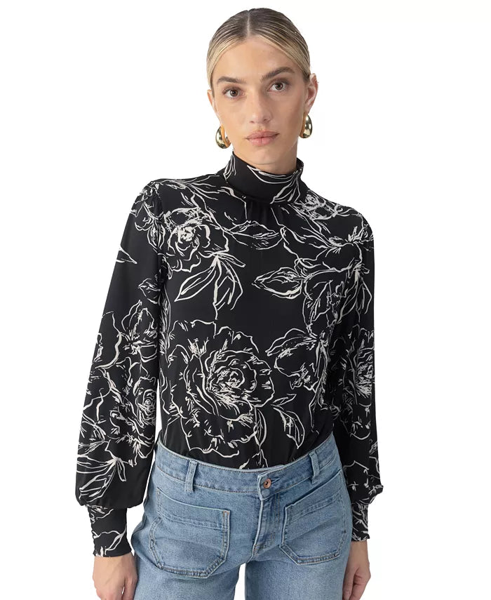 Sanctuary On The Spot Blouse - Rose Stencil Black