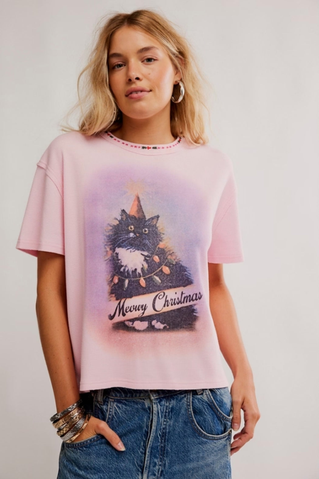 Free People Merry Meowy Tee