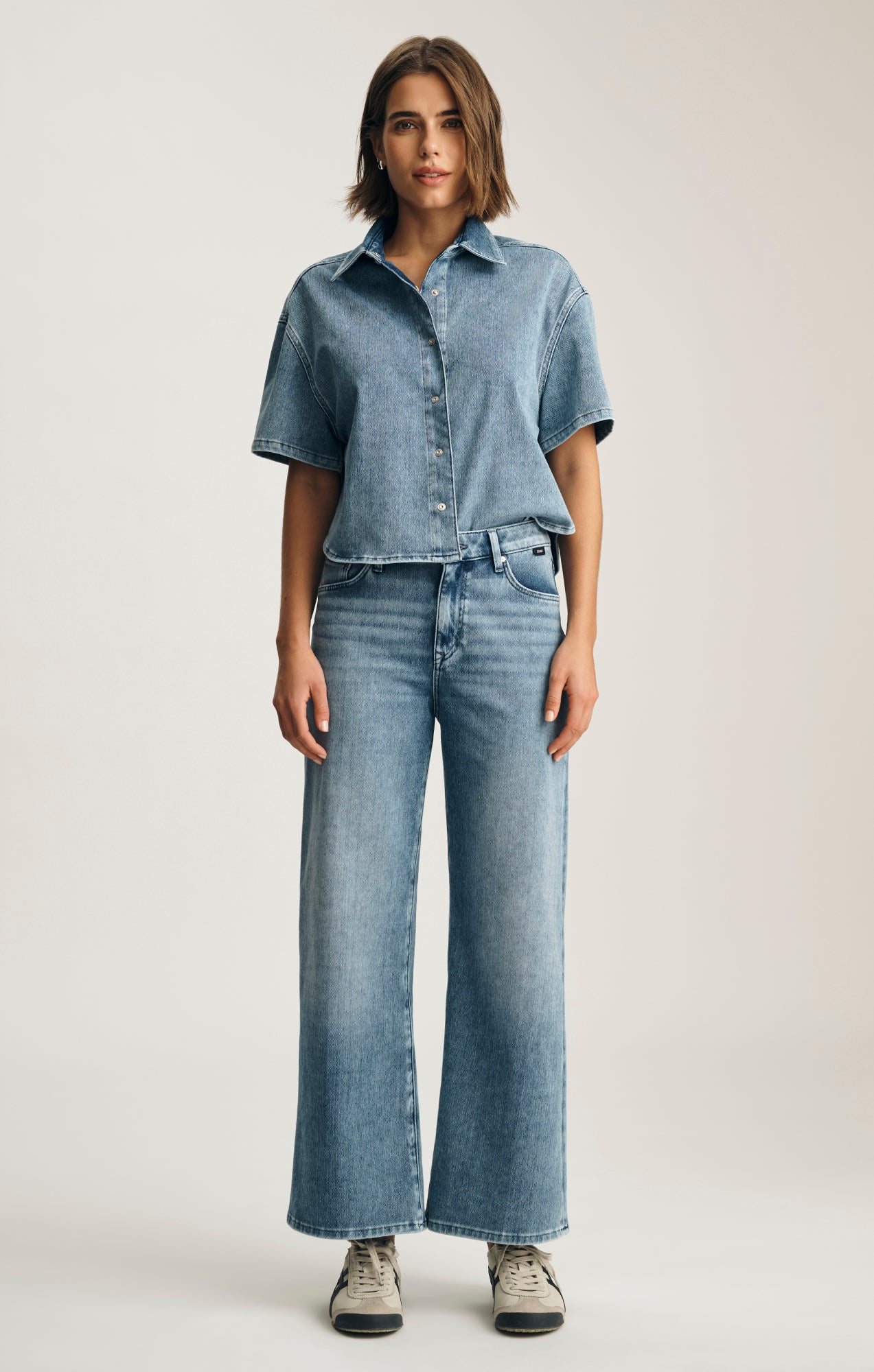 Mavi Women's Paloma Mid Rise Wide Leg Jean