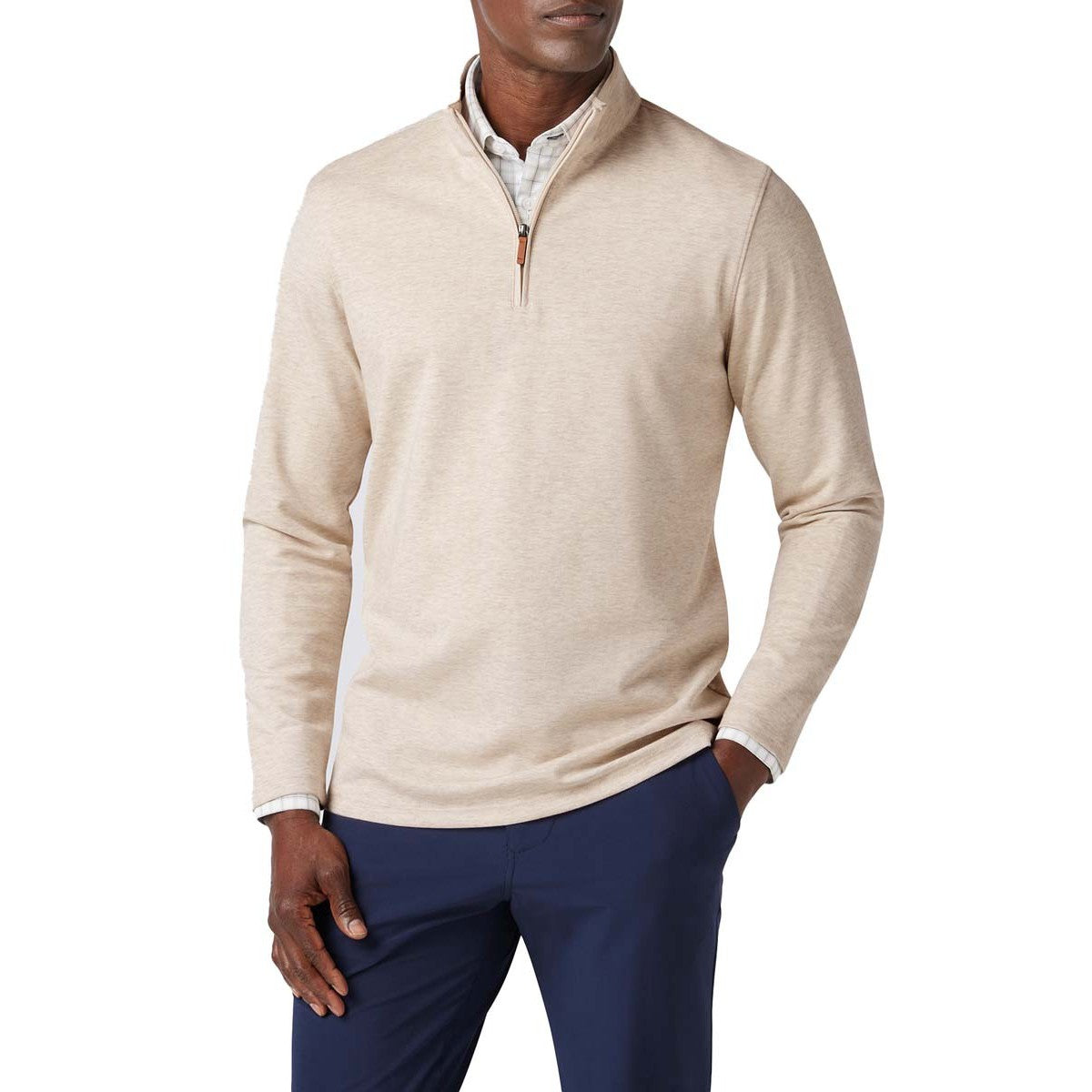 Mizzen + Main KPI Quarter Zip (Oyster Heather)