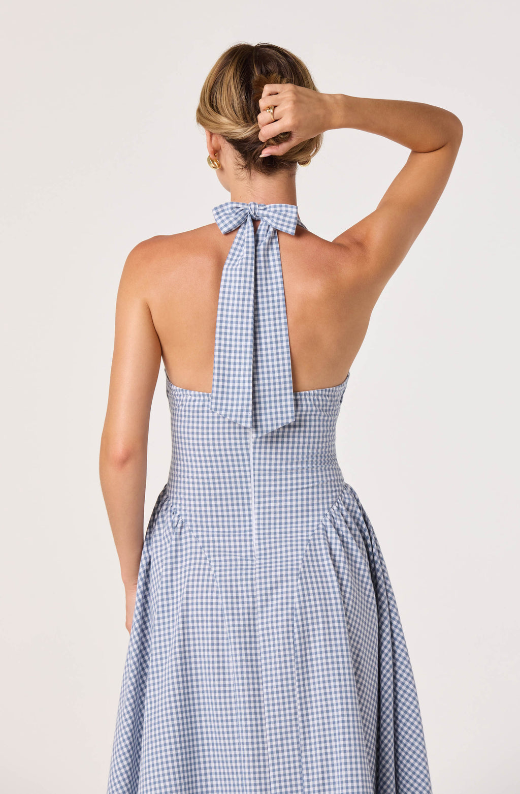 ASTR The Label Women's Meana Gingham Halter Midi Dress