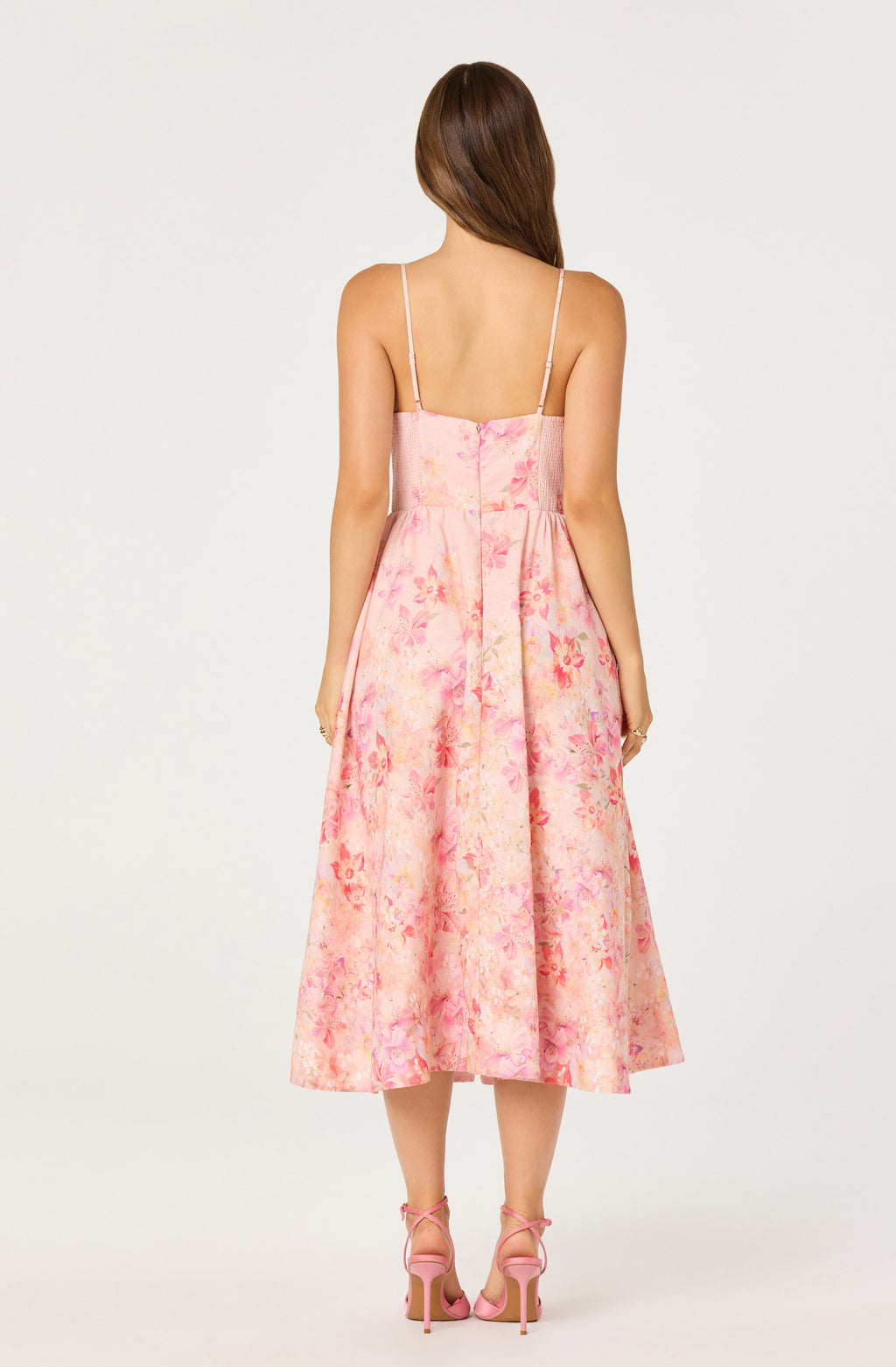 ASTR The Label Janna Floral Plunge Midi Dress